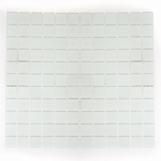 Mosaico de azulejos de vidrio de leche blanca con tinte verde mosaico de vidrio mate esmerilado mosaico estera MOS60-0111