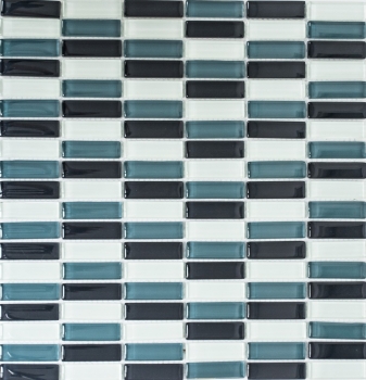 Muestra de mano azulejo mosaico Varillas gris translúcido Mosaico de vidrio Gris cristal BAÑO WC Cocina PARED MOS77-0204_m