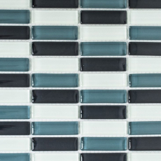 Muestra de mano azulejo mosaico Varillas gris translúcido Mosaico de vidrio Gris cristal BAÑO WC Cocina PARED MOS77-0204_m