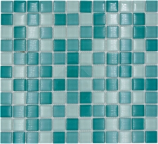 Mosaico de vidrio azulejos de mosaico verde turquesa BAÑO WC cocina PARED azulejo espejo MOS72-0602