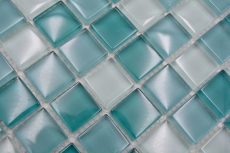 Mosaico de vidrio azulejos de mosaico verde turquesa BAÑO WC cocina PARED azulejo espejo MOS72-0602