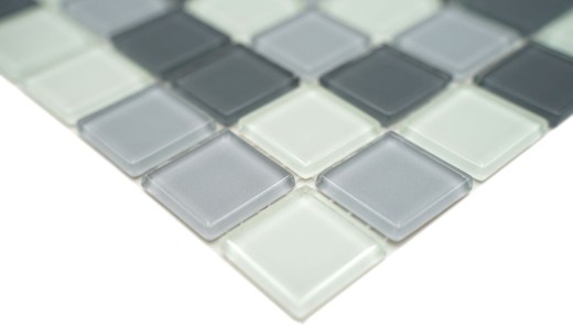 Azulejos de mosaico blanco gris antracita mosaico de vidrio BAÑO WC cocina PARED azulejo de mosaico MOS62-0204