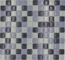 Mosaico de vidrio azulejos de mosaico blanco gris antracita BAÑO WC cocina PARED MOS72-0204