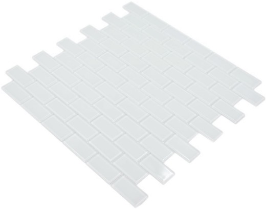Azulejos de mosaico compuesto blanco con puntada ladrillo mosaico de vidrio BAÑO WC cocina PARED MOS66-0102