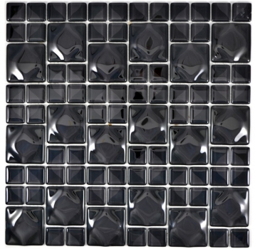 Muestra de mano mosaico azulejo negro translúcido 3D negro Red Dot Design MOS68-0305_m