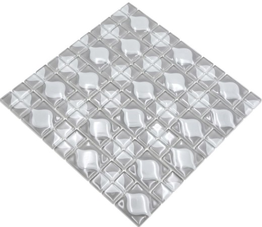 Mosaico de vidrio mosaico azulejos 3D gris diseño de puntos BATH WC cocina PARED MOS68-0215
