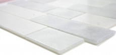 Muestra de mano mosaico azulejo translúcido blanco albañilería enlace Bianco BAD WC cocina WANDMOS68-0139L_m