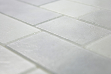 Muestra de mano mosaico azulejo translúcido blanco albañilería enlace Bianco BAD WC cocina WANDMOS68-0139L_m