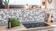 Muestra de mano mosaico azulejo translúcido compuesto blanco combinación mosaico de vidrio Cristal Artificial blanco MOS88-K990_m