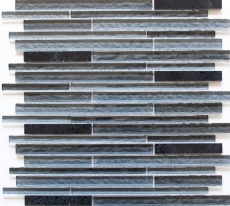 Muestra de mano mosaico azulejo translúcido compuesto negro multistick mosaico de vidrio Cristal Artificial negro MOS86-MS89_m