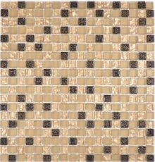 Muestra de mano mosaico azulejo translúcido beige mosaico de vidrio Cristal Resina beige beige mate MOS92-1207_m