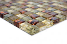 Mosaico azulejo translúcido beige cristal mosaico resina óptica beige rojo MOS92-1212_f