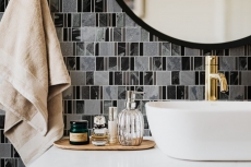 Mármol mosaico de vidrio azulejos de mosaico gris claro antracita plata cocina azulejo de la pared espejo baño WC - MOS88-0210