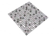 Mosaico de vidrio mosaico de azulejos de acero inoxidable blanco azulejo backsplash azulejos de cocina azulejos de baño - MOS92-0107