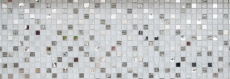 Mosaico de azulejos de acero inoxidable blanco plata vidrio mosaico azulejo MOS63-CM-424