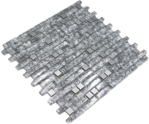 Barras de mosaico de vidrio mosaicos de acero inoxidable verde antracita gris piedra verde MOS87-MV728