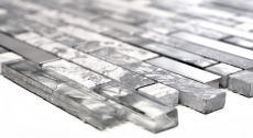 Mosaico de azulejos translúcidos de acero inoxidable gris compuesto de mosaico de vidrio Crystal piedra de acero gris MOS87-MV778_f