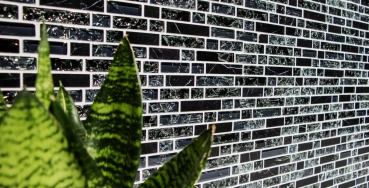 Mosaico de vidrio azulejos de mosaico de piedra natural negro claro grafito negro azulejo de la pared de vidrio de cantera cocina baño aseo - MOS87-v1328