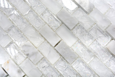Barras de mosaico compuesto de piedra natural mosaico de azulejos de ladrillo blanco mosaico de vidrio de cantera de mármol azulejo backsplash pared cocina cuarto de baño - MOS87-0111