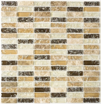 Muestra de mano mosaico azulejo translúcido beige claro varillas mosaico de vidrio Cristal piedra emperador luz MOS87-S1253_m