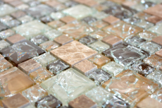 Muestra de mano mosaico azulejo translúcido marrón claro combinación mosaico de vidrio Cristal piedra emperador luz MOS87-K1453_m