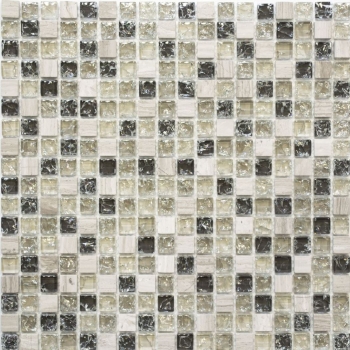 Muestra de mano mosaico azulejo Gris-verde translúcido Mosaico de vidrio Piedra de cristal gris-verde MOS92-1052_m
