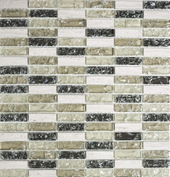 Muestra de mano mosaico azulejo translúcido gris-verde varillas mosaico de vidrio Cristal piedra gris-verde MOS87-S1252_m
