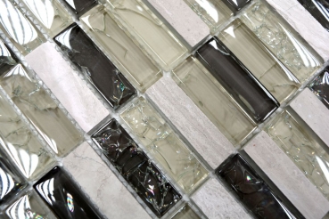 Muestra de mano mosaico azulejo translúcido gris-verde varillas mosaico de vidrio Cristal piedra gris-verde MOS87-S1252_m