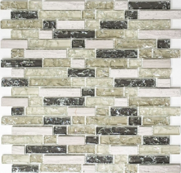 Muestra de mano mosaico azulejo azulejo backsplash translúcido gris-verde compuesto vidrio mosaico Crystal piedra gris-verde MOS87-V1352_m