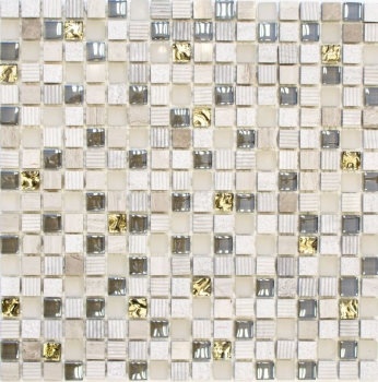Muestra de mano azulejo mosaico Azulejo backsplash Translúcido oro gris claro Mosaico de vidrio Piedra de cristal EP oro gris claro MOS92-HQ12_m