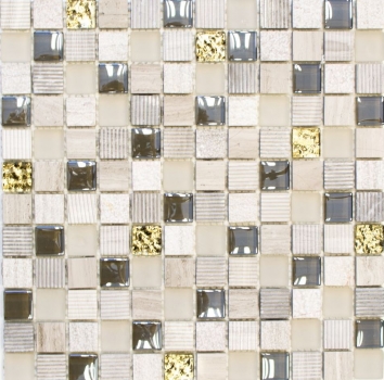 Muestra de mano mosaico azulejo Azulejo backsplash Translúcido oro gris claro Mosaico de vidrio Piedra de cristal EP oro gris claro MOS83-HQ22_m