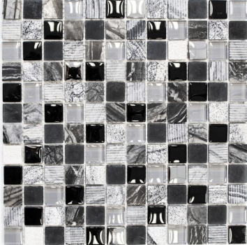 Piedra natural mosaico rústico azulejo mosaico de vidrio gris negro plata antracita blanco azulejo backsplash pared de la cocina WC - MOS83-HQ24