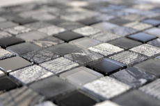 Piedra natural mosaico rústico azulejo mosaico de vidrio gris negro plata antracita blanco azulejo backsplash pared de la cocina WC - MOS83-HQ24