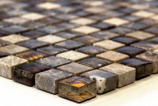 Mosaico de vidrio de piedra natural mosaico de azulejos beige marrón crema mármol backsplash cocina cuarto de baño - MOS92-1303