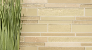 Muestra de mano mosaico azulejo Azulejo espejo translúcido beige mosaico de vidrio compuesto Piedra de cristal beige MOS67-GV14_m
