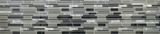 Muestra de mano mosaico azulejo azulejo backsplash translúcido gris negro compuesto mosaico de vidrio Crystal piedra gris negro MOS67-GV44_m