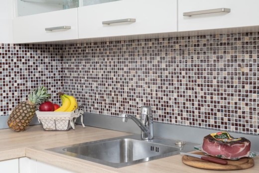 Mosaico de vidrio de piedra natural mosaico de azulejos de color marrón oscuro marrón claro ocre BAÑO WC cocina pared azulejos backsplash - MOS92-1304