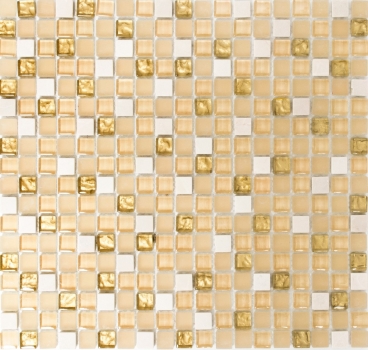 Muestra de mano mosaico azulejo Azulejo backsplash Translúcido oro blanco Mosaico de vidrio Piedra de cristal oro blanco mate MOS92-1201_m