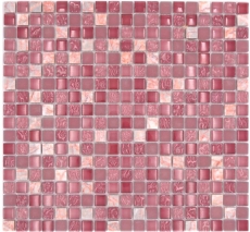 Mosaico de vidrio de piedra natural mosaico de mármol rosa BATH WC cocina WALL azulejo backsplash - MOS92-1002