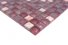 Mosaico de vidrio de piedra natural mosaico de mármol rosa BATH WC cocina WALL azulejo backsplash - MOS92-1002