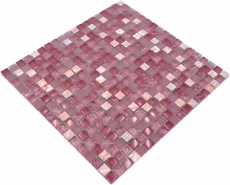 Mosaico de vidrio de piedra natural mosaico de mármol rosa BATH WC cocina WALL azulejo backsplash - MOS92-1002