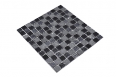 Mosaico de vidrio de piedra natural azulejos de mosaico de piedra rústica gris negro antracita grafito azulejo backsplash cocina splashback - MOS62-0302-GN