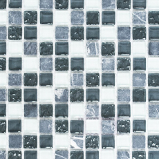 Muestra de mano azulejo mosaico Azulejo backsplash Gris translúcido Mosaico de vidrio Piedra de cristal gris MOS92-0204_m