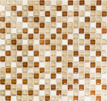 Muestra de mano mosaico azulejo azulejo backsplash translúcido beige vidrio mosaico cristal piedra beige MOS92-1204_m