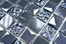 Piedra natural rústico mosaico de mármol azulejo mosaico de vidrio gris grafito negro antracita backsplash cocina backsplash baño WC - MOS82-0208