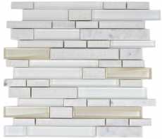 Muestra de mano mosaico azulejo translúcido cerámica blanco compuesto vidrio mosaico Crystal piedra cerámica blanco MOS87SO-0101_m