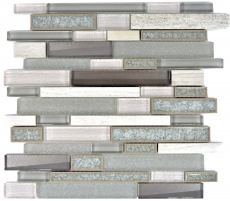 Muestra de mano mosaico azulejo translúcido cerámica gris compuesto vidrio mosaico Crystal piedra cerámica gris MOS87SO-0223_m