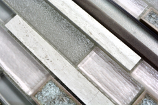 Muestra de mano mosaico azulejo translúcido cerámica gris compuesto vidrio mosaico Crystal piedra cerámica gris MOS87SO-0223_m