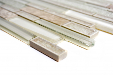 Mosaico de vidrio de piedra natural barras de mosaico de cerámica de mármol capuchino beige crema azulejo backsplash pared WC - MOS87SO-1251
