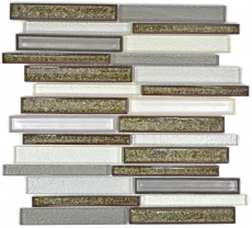 Mosaico de azulejos de cerámica translúcida gris compuesto de mosaico de vidrio Crystal cerámica Ártico gris MOS83IC-0239_f